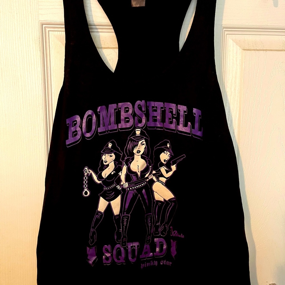 Pinky Star Bombshell Squad racer back tank